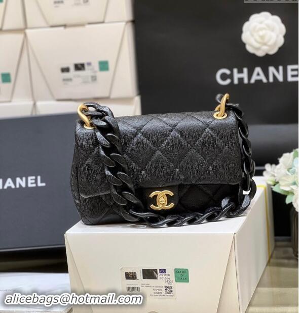 Buy Classic Chanel Grained Calfskin Flap Bag AS4788 Black 2024 Top Quality