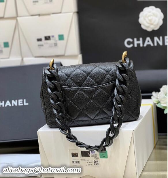 Buy Classic Chanel Grained Calfskin Flap Bag AS4788 Black 2024 Top Quality