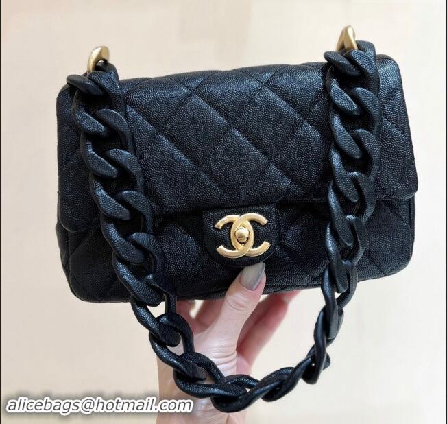 Buy Classic Chanel Grained Calfskin Flap Bag AS4788 Black 2024 Top Quality