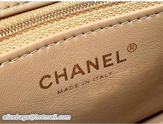 Market Sells Chanel 24B Lambskin Mini Flap Bag with Top Handle AS5032 Light Brown 2024 Top Quality