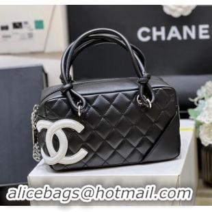 Original Cheap Chanel Cambon Mini Bowling Bag in Black Calfskin A29792 2024 Top Quality