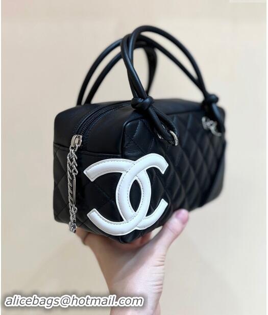 Original Cheap Chanel Cambon Mini Bowling Bag in Black Calfskin A29792 2024 Top Quality