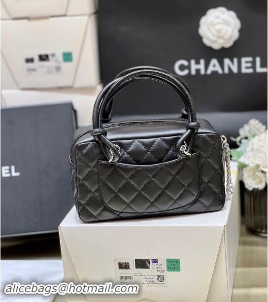 Original Cheap Chanel Cambon Mini Bowling Bag in Black Calfskin A29792 2024 Top Quality