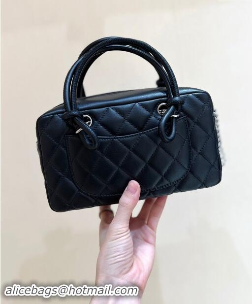 Original Cheap Chanel Cambon Mini Bowling Bag in Black Calfskin A29792 2024 Top Quality