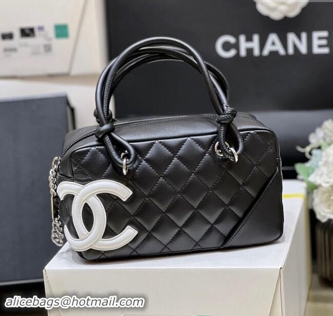 Original Cheap Chanel Cambon Mini Bowling Bag in Black Calfskin A29792 2024 Top Quality