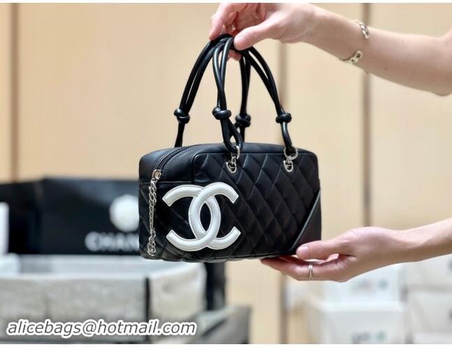 Original Cheap Chanel Cambon Mini Bowling Bag in Black Calfskin A29792 2024 Top Quality