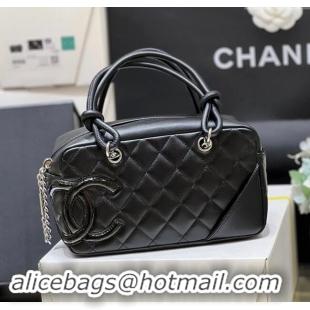 New Stylish Chanel Cambon Mini Bowling Bag in Black Calfskin A29792 2024 Top Quality