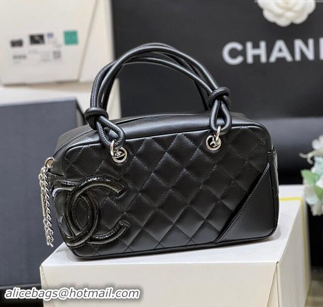 New Stylish Chanel Cambon Mini Bowling Bag in Black Calfskin A29792 2024 Top Quality