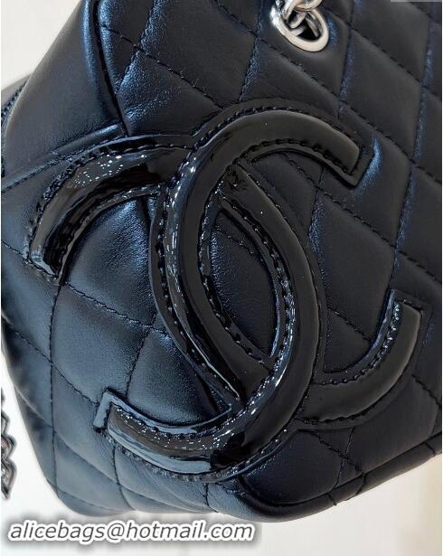 New Stylish Chanel Cambon Mini Bowling Bag in Black Calfskin A29792 2024 Top Quality