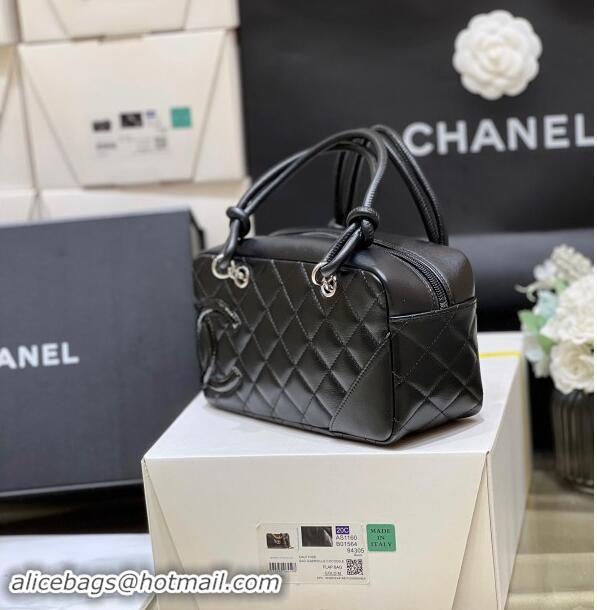 New Stylish Chanel Cambon Mini Bowling Bag in Black Calfskin A29792 2024 Top Quality