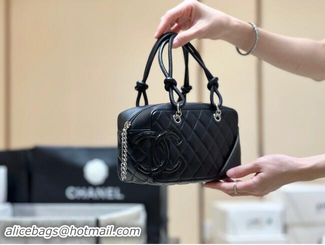 New Stylish Chanel Cambon Mini Bowling Bag in Black Calfskin A29792 2024 Top Quality