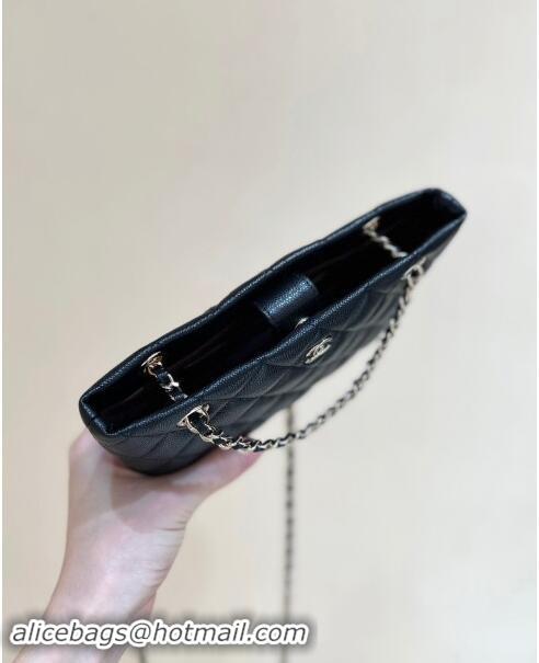 Newly Launched Chanel Classic Clutch with Chain in Haas Grained Calfskin AP4423 Black 2024 Top Quality