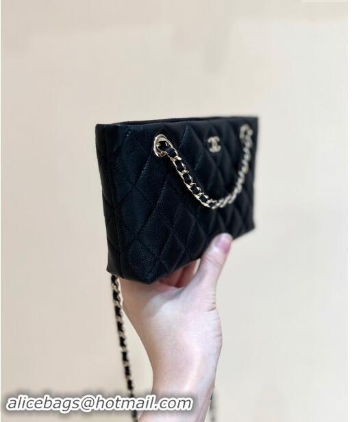 Newly Launched Chanel Classic Clutch with Chain in Haas Grained Calfskin AP4423 Black 2024 Top Quality