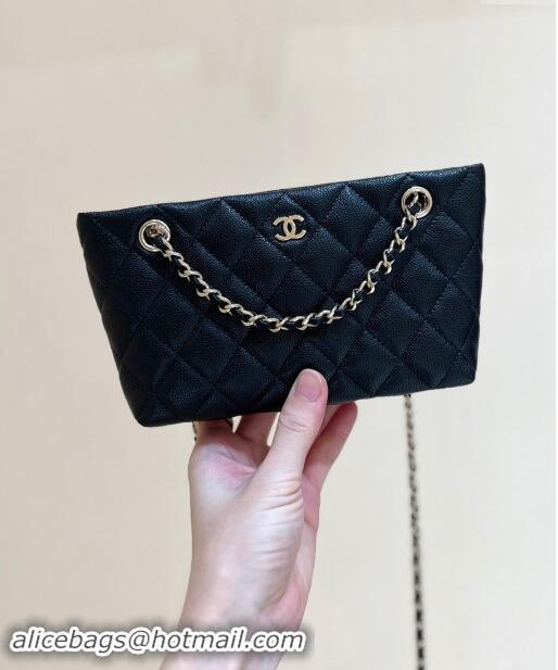 Newly Launched Chanel Classic Clutch with Chain in Haas Grained Calfskin AP4423 Black 2024 Top Quality