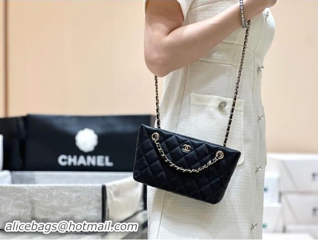 Newly Launched Chanel Classic Clutch with Chain in Haas Grained Calfskin AP4423 Black 2024 Top Quality