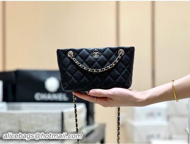 Newly Launched Chanel Classic Clutch with Chain in Haas Grained Calfskin AP4423 Black 2024 Top Quality