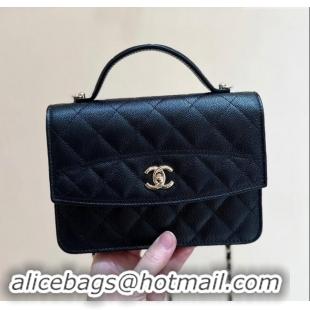 Discount Chanel Grained Calfskin Backpack AP4406 Black 2025 Top Quality