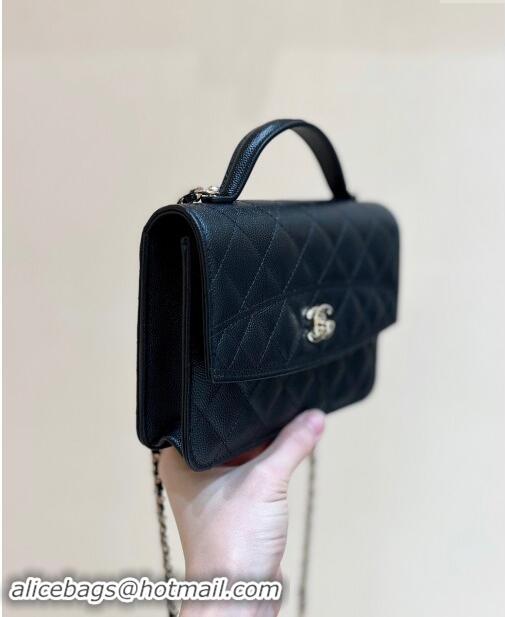 Discount Chanel Grained Calfskin Backpack AP4406 Black 2025 Top Quality