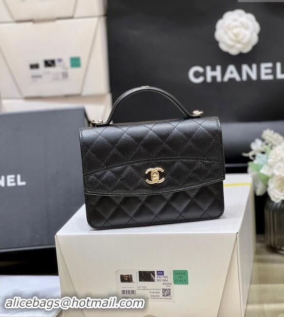 Discount Chanel Grained Calfskin Backpack AP4406 Black 2025 Top Quality