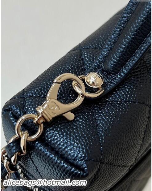 High Quality Chanel Grained Calfskin Long Vanity Case bag with Chain AP4407 Black CRUISE 2025