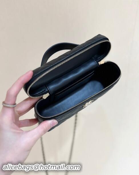 High Quality Chanel Grained Calfskin Long Vanity Case bag with Chain AP4407 Black CRUISE 2025