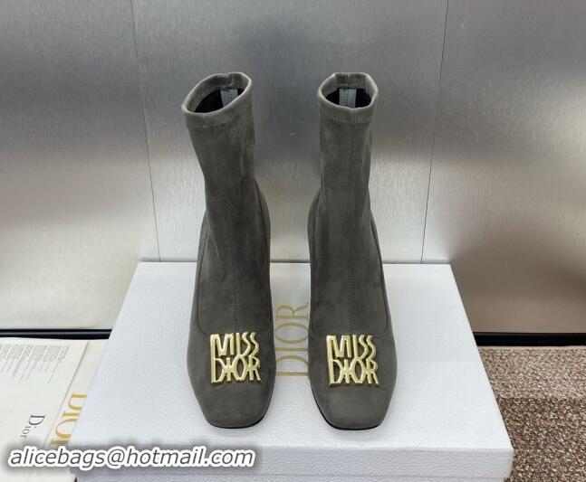 Pretty Style Dior Miss Dior Icon Ankle Boots 8.5cm in Suede Grey 1122050