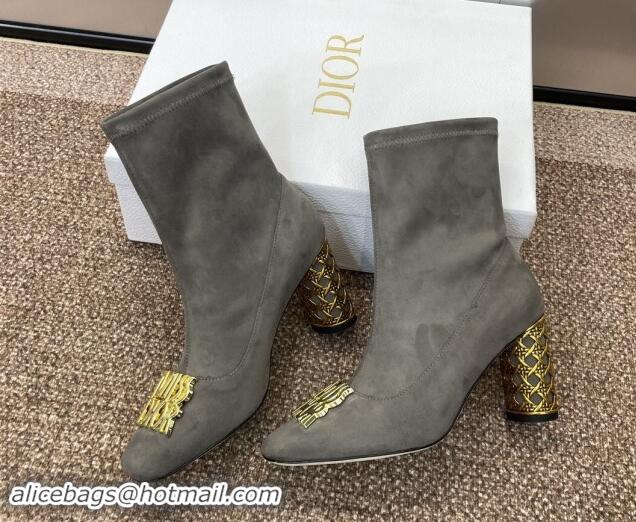 Pretty Style Dior Miss Dior Icon Ankle Boots 8.5cm in Suede Grey 1122050