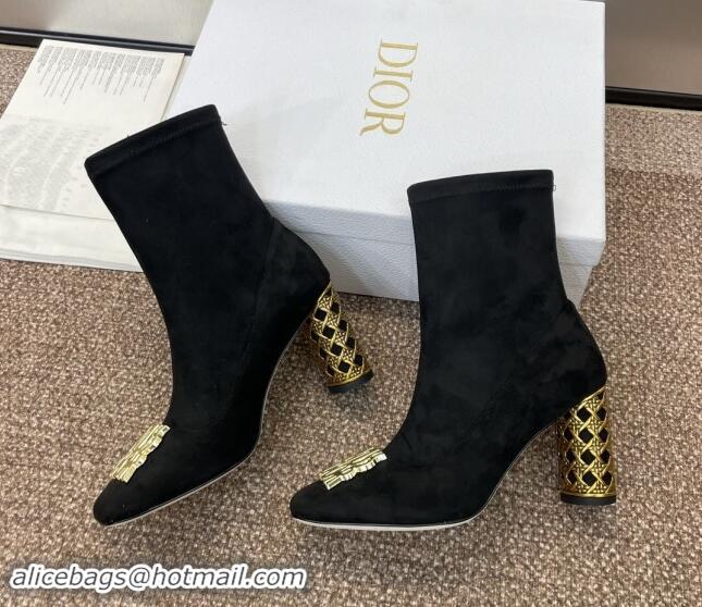 Top Grade Dior Miss Dior Icon Ankle Boots 8.5cm in Suede Black 1122051