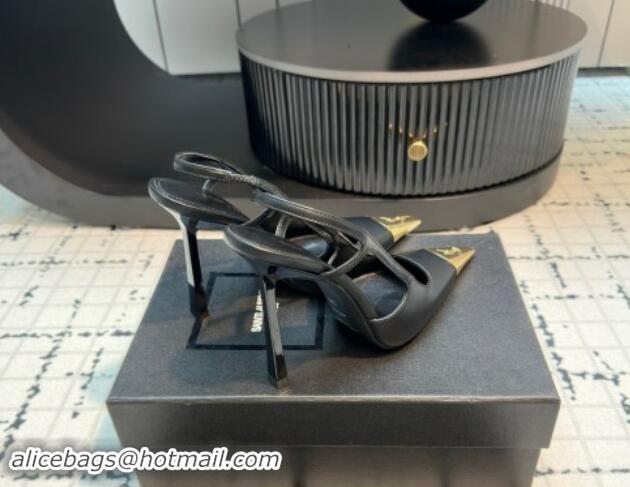 Best Price Saint Laurent Jeanne Slingback Pumps in Smooth Leather Black 110602