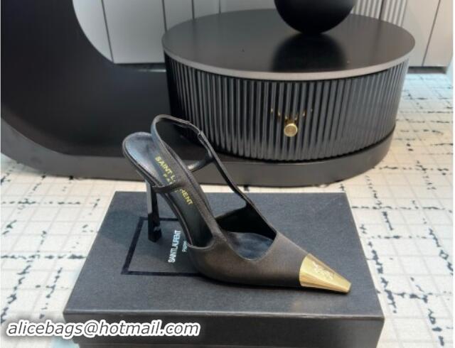 Best Price Saint Laurent Jeanne Slingback Pumps in Smooth Leather Black 110602