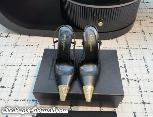 Best Price Saint Laurent Jeanne Slingback Pumps in Smooth Leather Black 110602