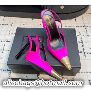 Purchase Saint Laurent Jeanne Slingback Pumps in Silk Rosy 110603