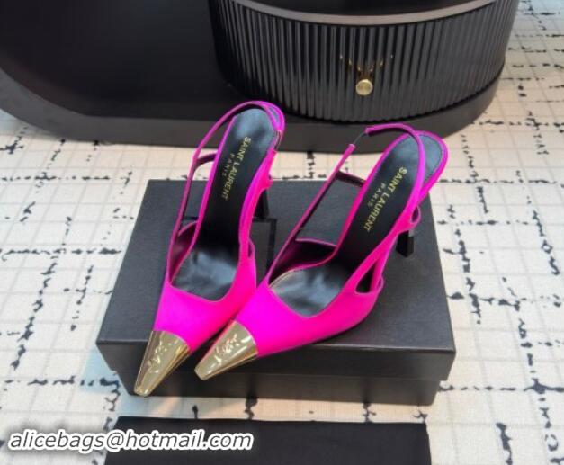 Purchase Saint Laurent Jeanne Slingback Pumps in Silk Rosy 110603