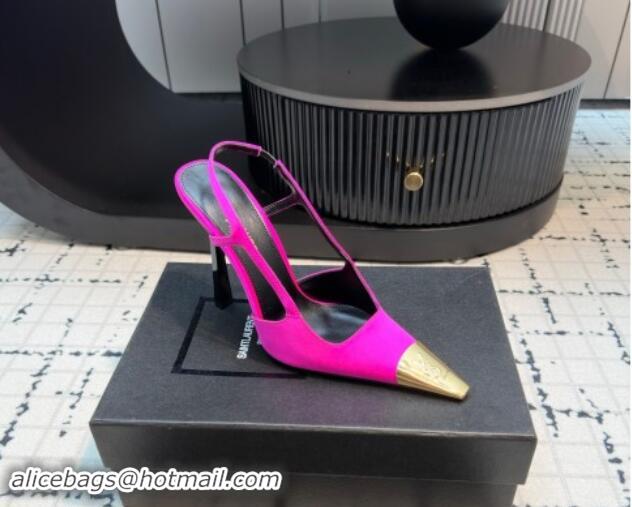 Purchase Saint Laurent Jeanne Slingback Pumps in Silk Rosy 110603