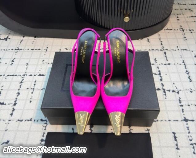 Purchase Saint Laurent Jeanne Slingback Pumps in Silk Rosy 110603