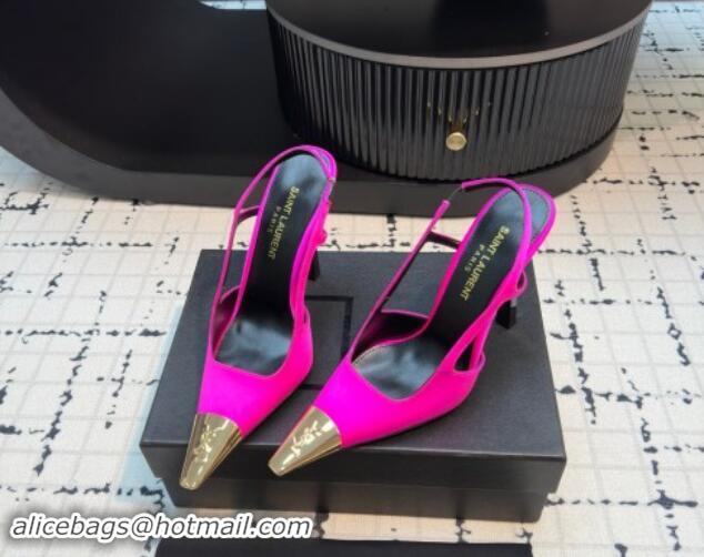 Purchase Saint Laurent Jeanne Slingback Pumps in Silk Rosy 110603