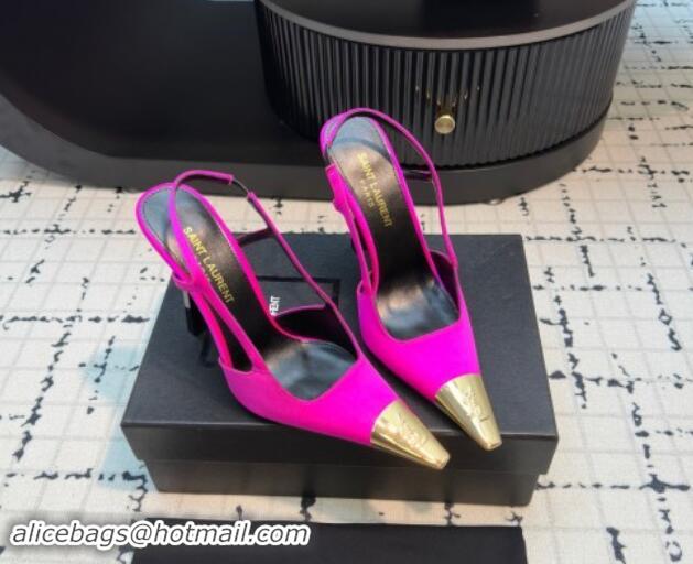 Purchase Saint Laurent Jeanne Slingback Pumps in Silk Rosy 110603