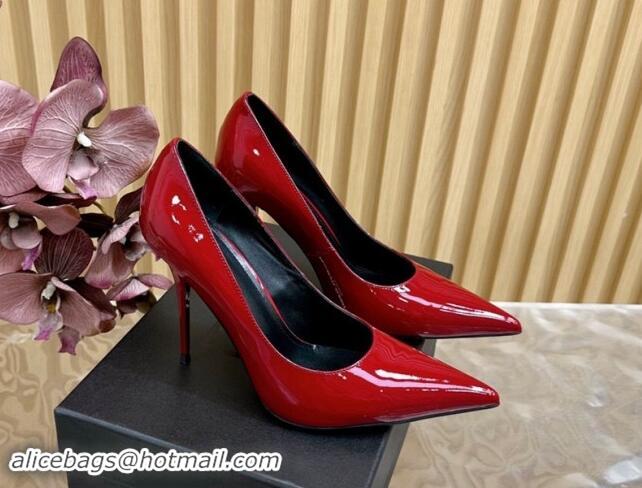 Charming Saint Laurent Norma High Heel Pumps 10.5cm in Patent Leather Red 1116015