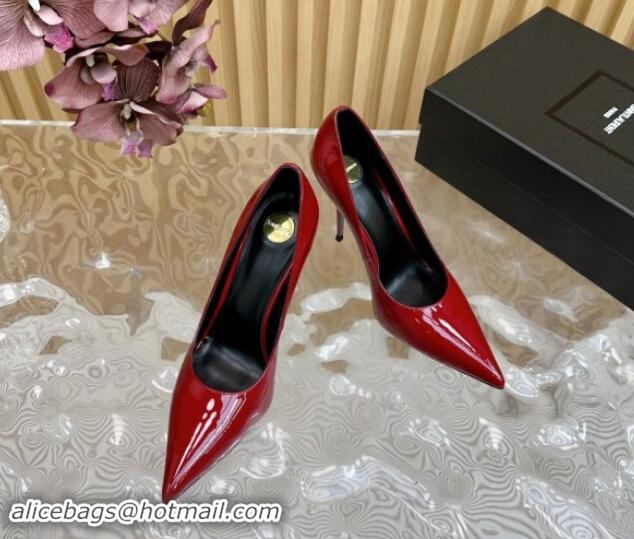 Charming Saint Laurent Norma High Heel Pumps 10.5cm in Patent Leather Red 1116015