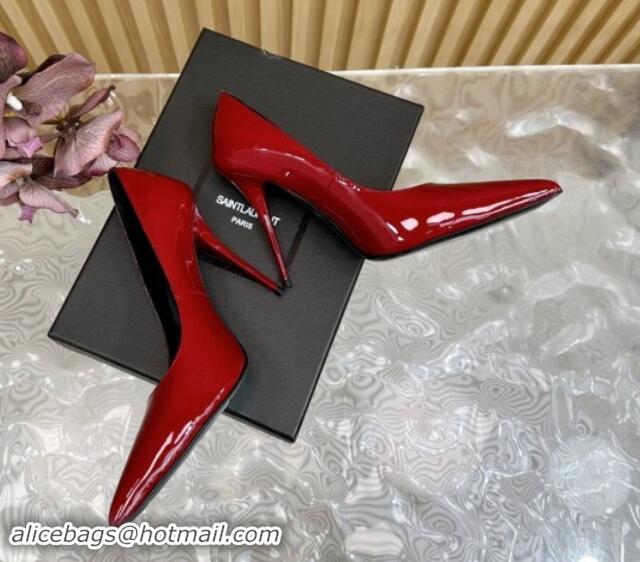 Charming Saint Laurent Norma High Heel Pumps 10.5cm in Patent Leather Red 1116015