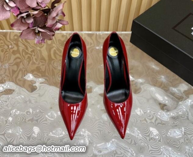 Charming Saint Laurent Norma High Heel Pumps 10.5cm in Patent Leather Red 1116015