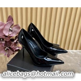 Grade Saint Laurent Norma High Heel Pumps 10.5cm in Patent Leather Black 1116016