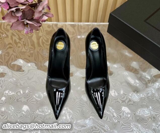 Grade Saint Laurent Norma High Heel Pumps 10.5cm in Patent Leather Black 1116016