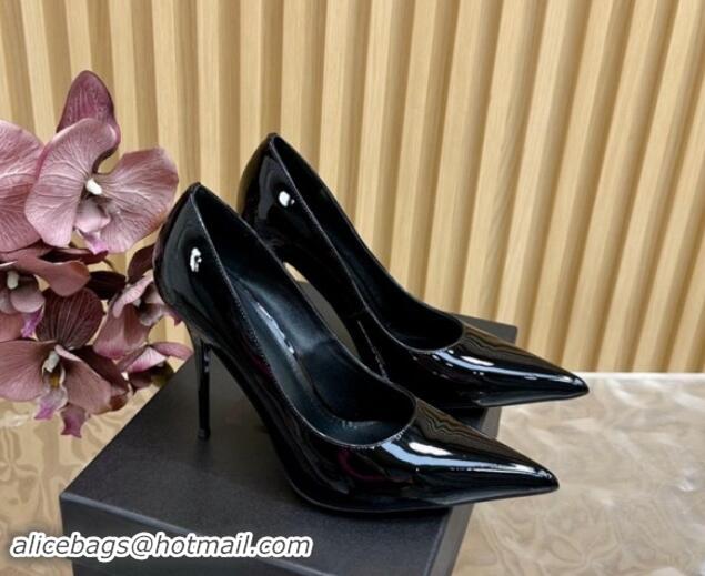 Grade Saint Laurent Norma High Heel Pumps 10.5cm in Patent Leather Black 1116016