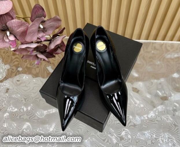 Grade Saint Laurent Norma High Heel Pumps 10.5cm in Patent Leather Black 1116016