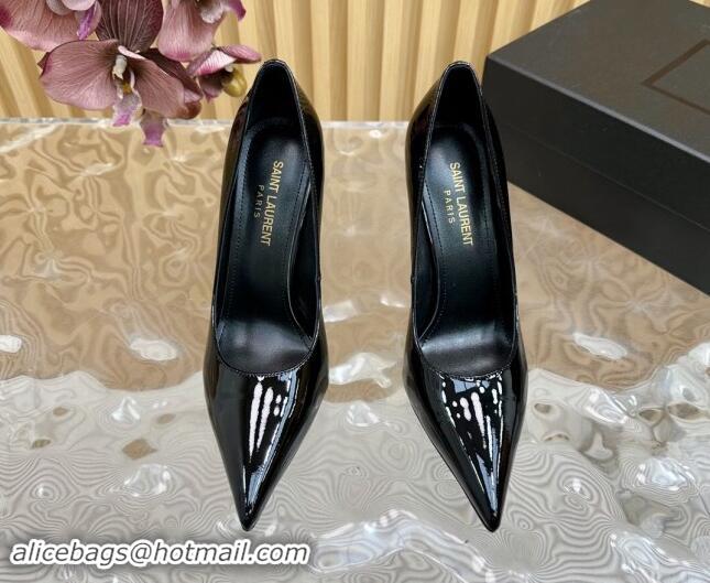 Most Popular Saint Laurent Norma High Heel Pumps 11.5cm in Patent Leather Black 1116018