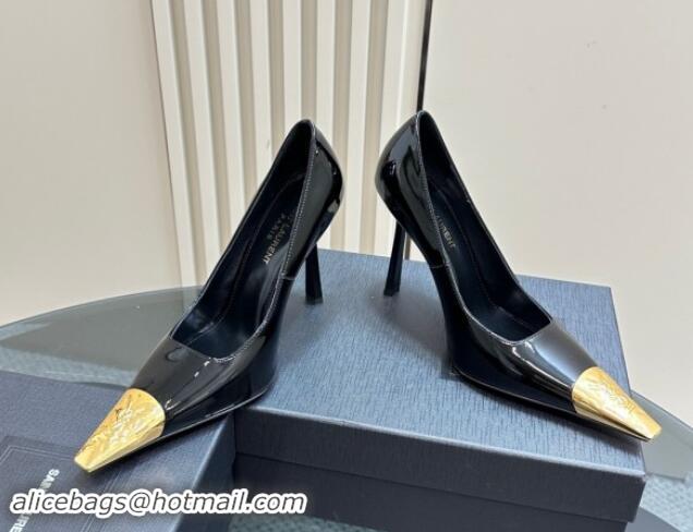 Unique Style Saint Laurent Jeanne Pumps 10cm in Black Patent Leather 1122117