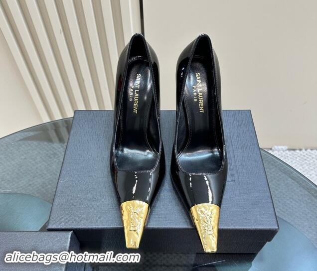 Unique Style Saint Laurent Jeanne Pumps 10cm in Black Patent Leather 1122117