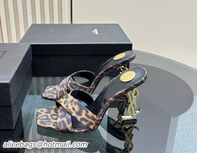 Luxury Saint Laurent High Heel YSL Slides Sandal 11cm in Leopard-print 1122121