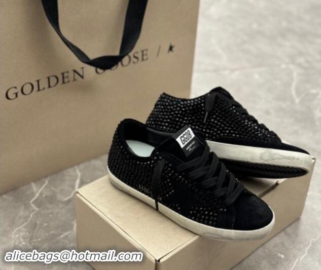 Durable Golden Goose Super-Star Sneakers in black suede with Strass and black suede star 1113001